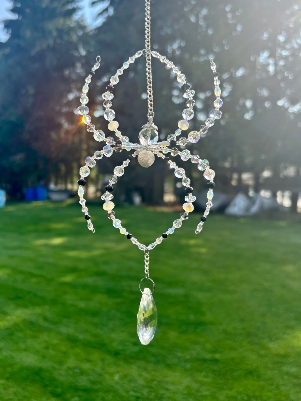 Crystal spider suncatcher.